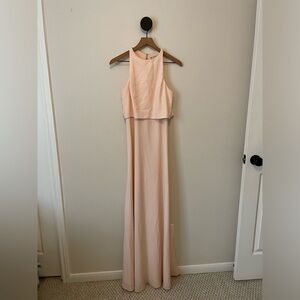 Jill Jill Stuart Iva Pale Pink Crepe Maxi Dress 8